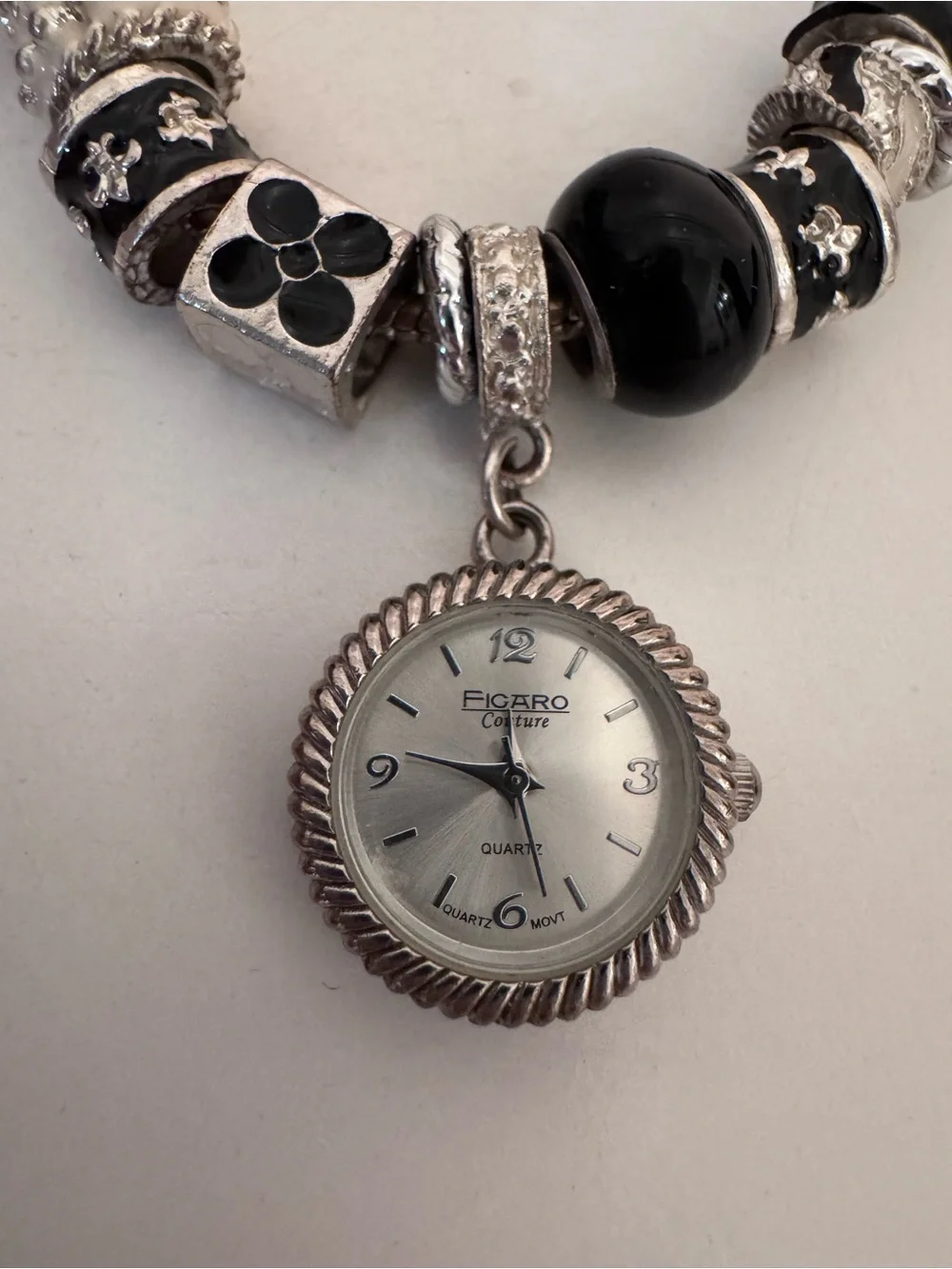 😍Silver and Black Charm Bracelet😍 WATCH - Women Accessories